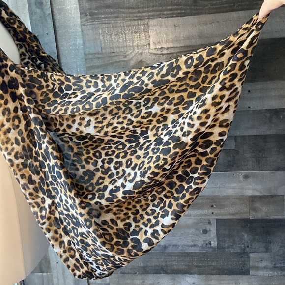 Gorgeous leopard print infinity scarf resortwear coastal vacation festival boho - Picture 4 of 9
